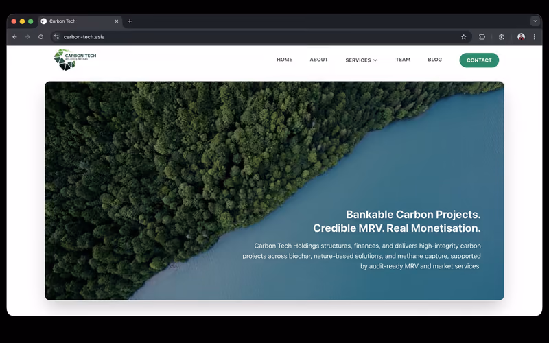 Laman web korporat Carbon Tech, syarikat projek karbon